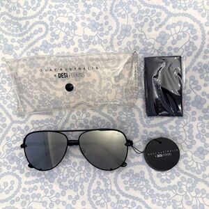 Brand New Quay Australia High Key Mini Sunglasses With Case & Lens Cloth